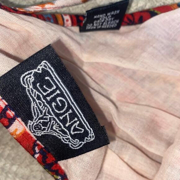 Angie Y2K T Back Mini Dress Fring Festival Boho Cover Up Tank Strappy Small - Picture 9 of 10